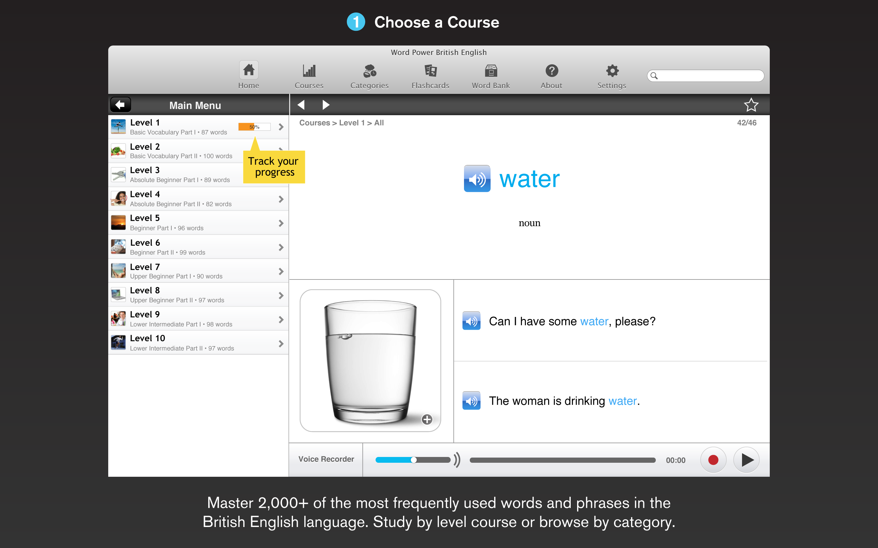 Screenshot 1 - Learn English - Gengo WordPower 
